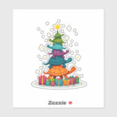 Turtle Tree Christmas Tree Adorable Turtle Christm Sticker (Vel)