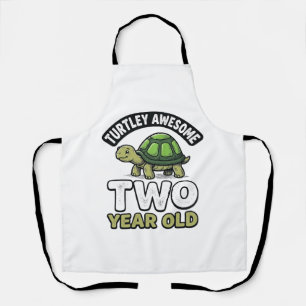 Turtle Twee Jaar Verjaardag Vintage Gravure Shi Schort