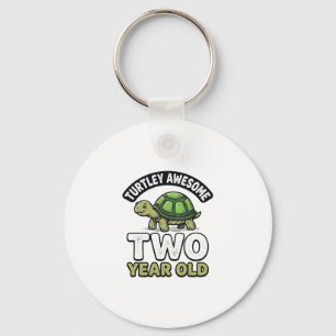 Turtle Twee Jaar Verjaardag Vintage Gravure Shi Sleutelhanger
