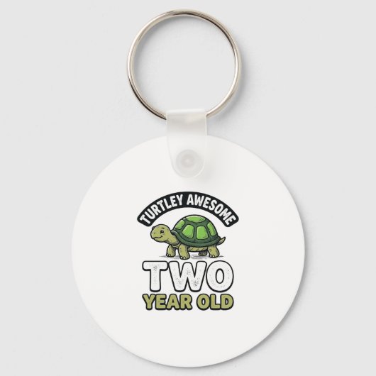 Turtle Twee Jaar Verjaardag Vintage Gravure Shi Sleutelhanger (Voorkant)