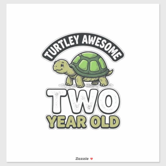 Turtle Twee Jaar Verjaardag Vintage Gravure Shi Sticker (Vel)