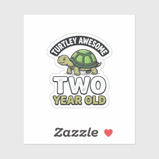 Turtle Twee Jaar Verjaardag Vintage Gravure Shi Sticker (Vel)