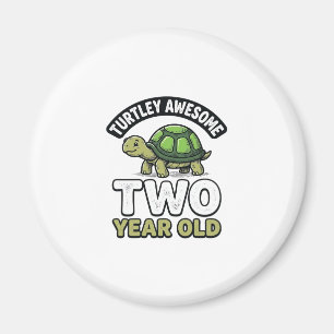 Turtle Twee Jaar Verjaardag Vintage Gravure T-Shir Magneet