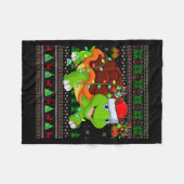 Turtle Ugly Christmas Sweaters Holiday Santa Cute Fleece Deken (Voorkant (Horizontaal))