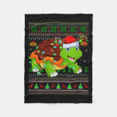 Turtle Ugly Christmas Sweaters Holiday Santa Cute  Fleece Deken (Voorkant)