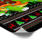 Turtle Ugly Christmas Sweaters Holiday Santa Cute Poster (Hoek)