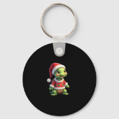Turtle Ugly Sweater Santa Hat Christmas T-Shirt (1 Sleutelhanger (Voorkant)