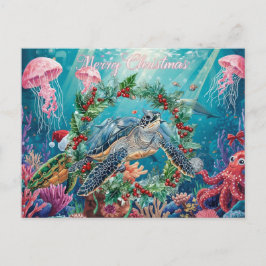 Turtle  Under the Sea Christmas Party  Feestdagenkaart