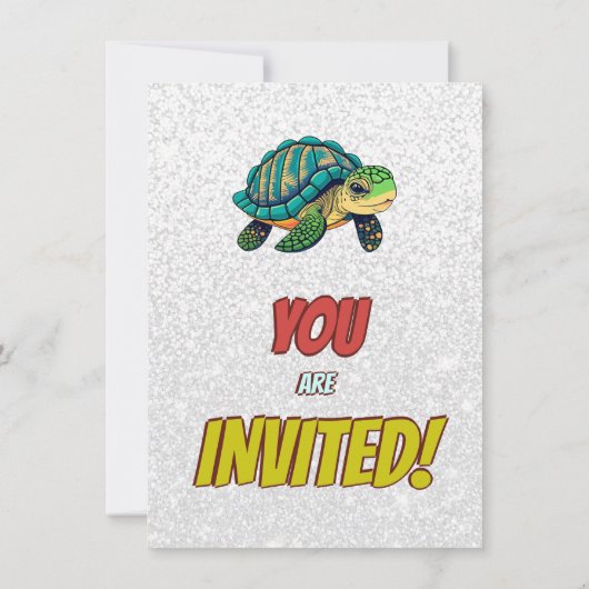 Turtle Unique Gepersonaliseerde Verjaardag Nodig K Kaart (Achterkant)