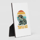 Turtle Vader Retro Zonsondergang Vintage Gravure V Fotoplaat (Zijkant)