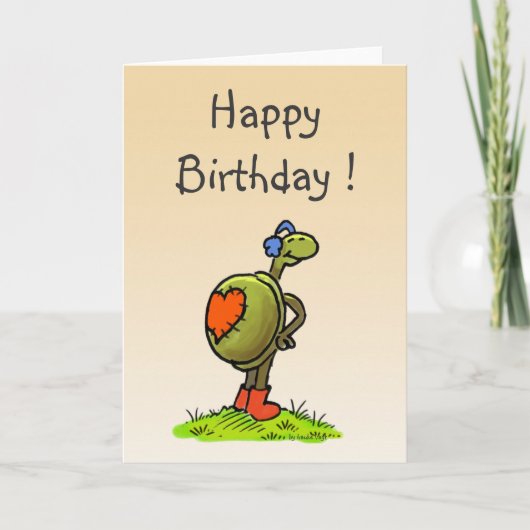 Turtle verjaardagskaart kaart (Voorkant)
