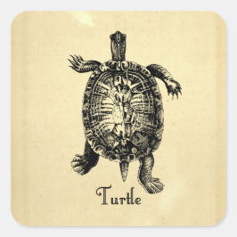 TURTLE VIERKANTE STICKER