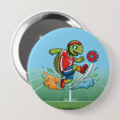 Turtle-voetballer met team USA Ronde Button 4,0 Cm (Voorkant /achterkant)