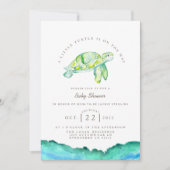 Turtle Waterverf | Ocean Life Baby shower Kaart (Voorkant)