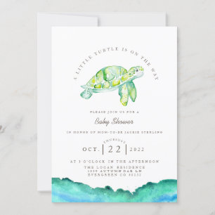 Turtle Waterverf   Ocean Life Baby shower Kaart
