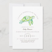 Turtle Waterverf | Ocean Life Baby shower Kaart (Voorkant)