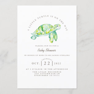 Turtle Waterverf   Ocean Life Baby shower Kaart