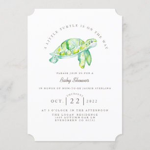 Turtle Waterverf   Ocean Life Baby shower Kaart