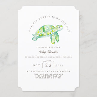 Turtle Waterverf | Ocean Life Baby shower Kaart