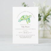 Turtle Waterverf | Ocean Life Baby shower Kaart (Staand voorkant)