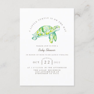 Turtle Waterverf | Ocean Life Baby shower Kaart