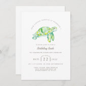 Turtle Waterverf | Ocean Life Verjaardag Kaart (Voorkant / Achterkant)