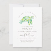 Turtle Waterverf | Ocean Life Verjaardag Kaart (Voorkant)