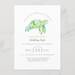 Turtle Waterverf | Ocean Life Verjaardag Kaart