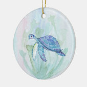 TURTLE WATERVERF PASTEL PERSONALIZED Ornamed Keramisch Ornament (Links)