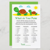 Turtle What's in your purse game baby shower (Voorkant / Achterkant)