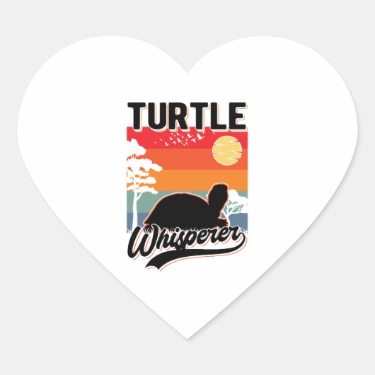 Turtle Whisperer Mini Hart Sticker (Voorkant)