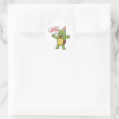 Turtle wishing you Happy Birthday  Ronde Sticker (Tas)