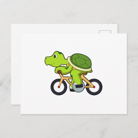 Turtle with Bicycle.PNG Briefkaart (Voorkant / Achterkant)