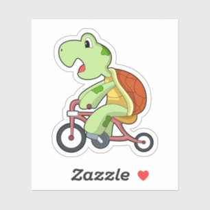 Turtle with Bicycle Sticker
