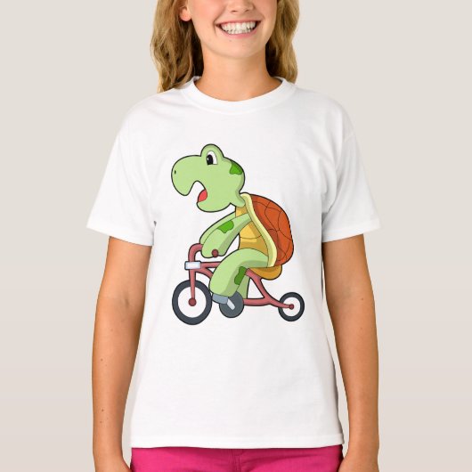 Turtle with Bicycle T-shirt (Voorkant)