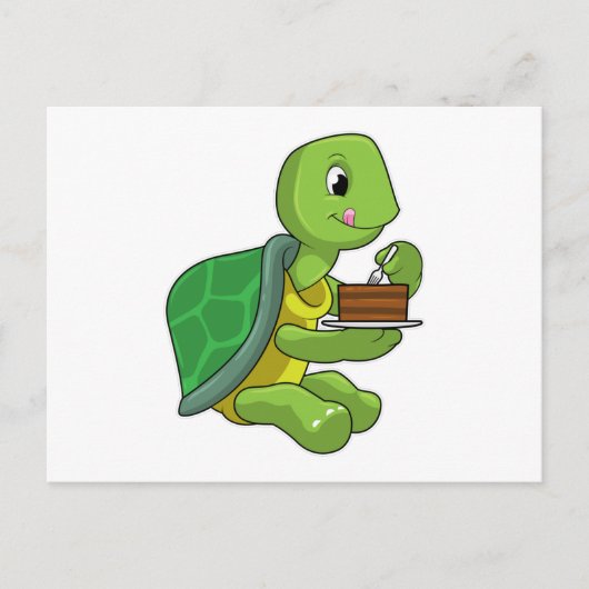 Turtle with Cake Briefkaart (Voorkant)