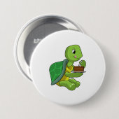 Turtle with Cake Ronde Button 7,6 Cm (Voorkant /achterkant)