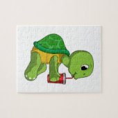 Turtle with Drinking mug with Straw Legpuzzel (Horizontaal)