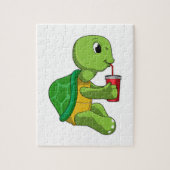 Turtle with Drinking mug with Straw Legpuzzel (Verticaal)