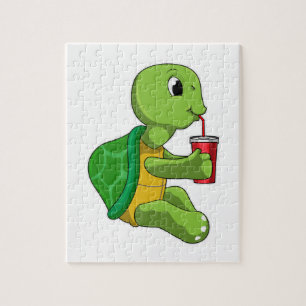 Turtle with Drinking mug with Straw Legpuzzel