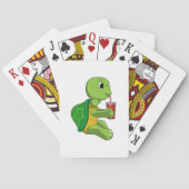 Turtle with Drinking mug with Straw Pokerkaarten (Achterkant)