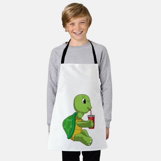 Turtle with Drinking mug with Straw Schort (Gedragen)