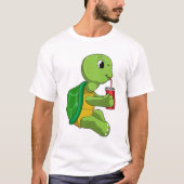 Turtle with Drinking mug with Straw T-shirt (Voorkant)