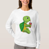 Turtle with Drinking mug with Straw T-shirt (Voorkant)