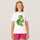 Turtle with Drinking mug with Straw T-shirt (Voorkant volledig)