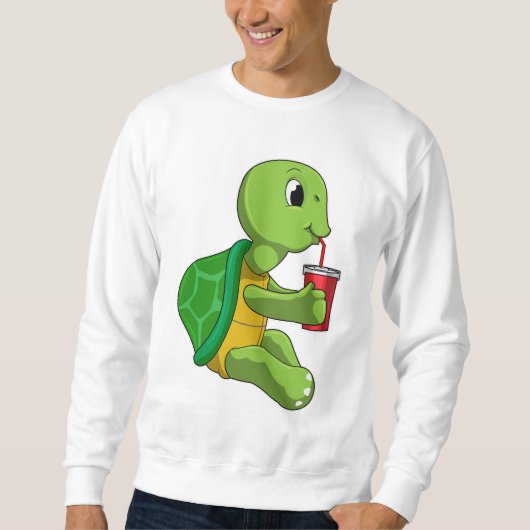 Turtle with Drinking mug with Straw Trui (Voorkant)