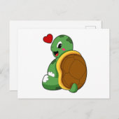 Turtle with Heart Briefkaart (Voorkant / Achterkant)