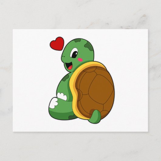 Turtle with Heart Briefkaart (Voorkant)