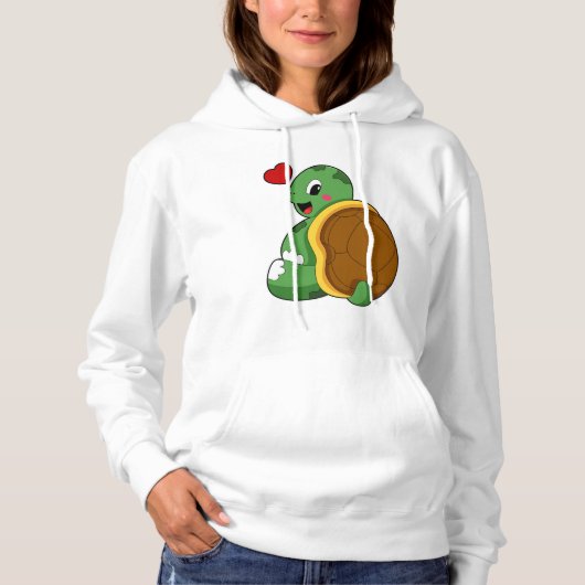 Turtle with Heart Hoodie (Voorkant)