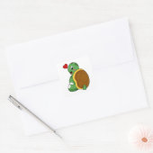 Turtle with Heart Vierkante Sticker (Envelop)